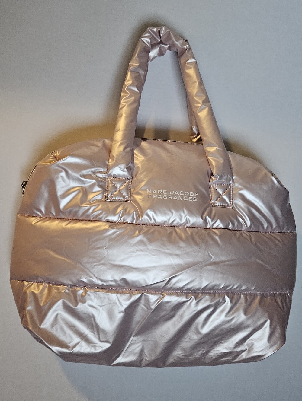 Marc Jacobs Fragrances Pink Metallic Puffer Tote Bag Handbag New Without Tags